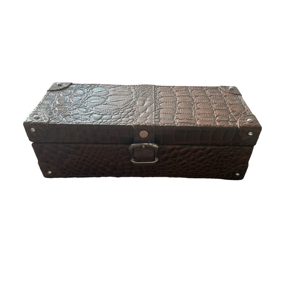 leather embossed croc design small Jewelry box India Watch Case / Box India